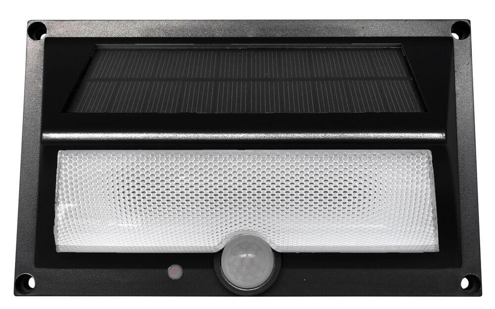 Arandela Solar LED com Sensor de Movimento 3000K Preta Ecoforce