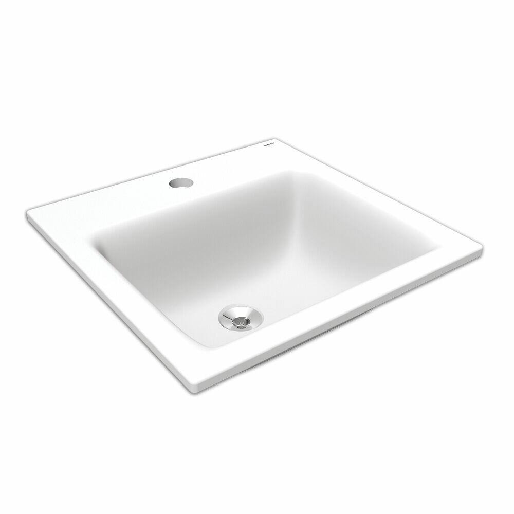 Cuba para Banheiro de Apoio Quadrada SS-01 + Acessórios 42cm Branca Lorenzetti