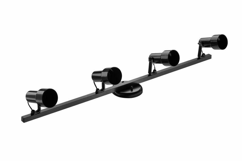 Trilho Linha Infinity 4 Lâmpadas E27 Preto Dital
