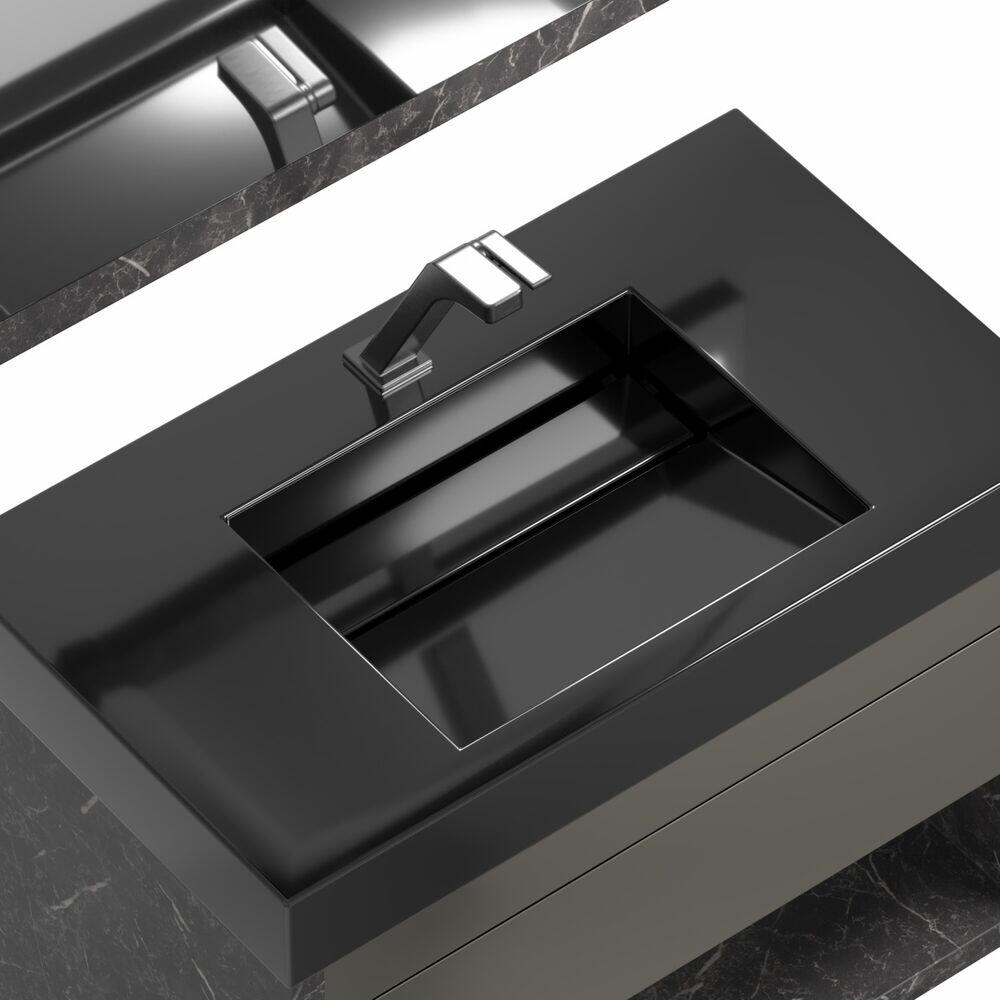 Gabinete com Espelheira para Banheiro C-Linea 60x80cm Lux Marquina com Tampo