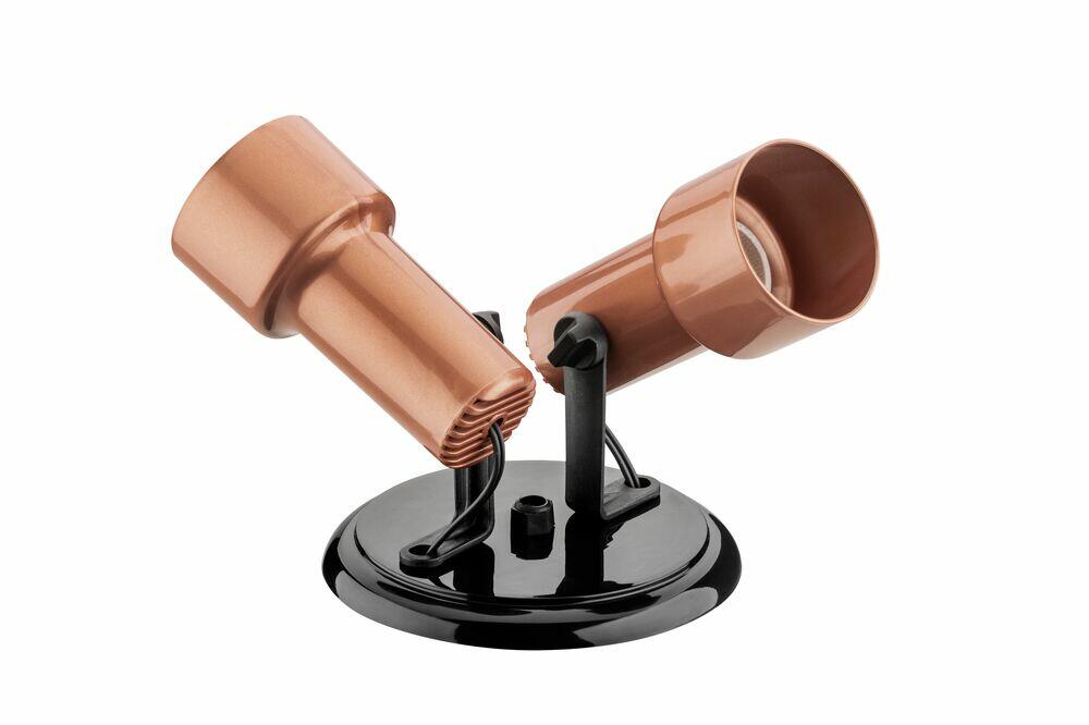 Spot de Sobrepor Dital 2 Lâmpadas Linha Infinity E27 Preto/Cobre