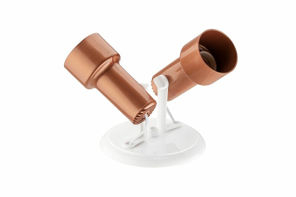 Spot Dital 2 Lâmpadas Linha Infinity E27 Branco/Cobre