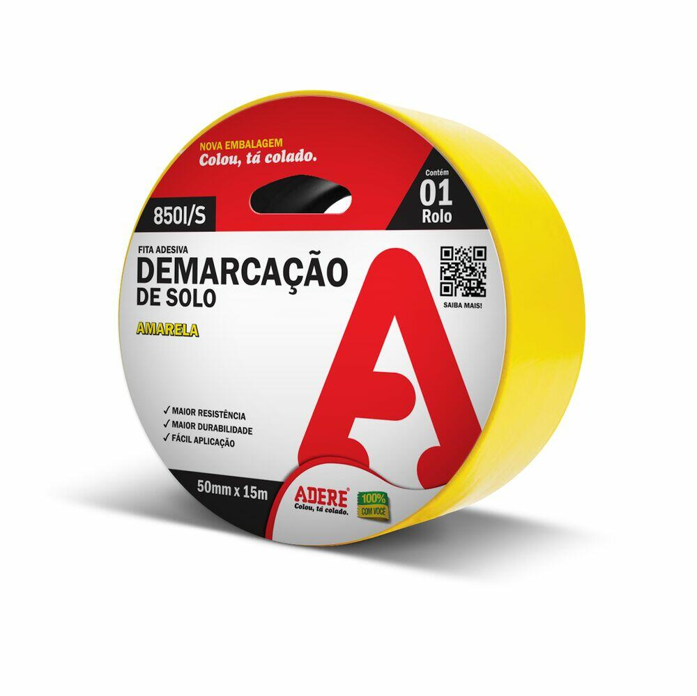 Fita para Demarcação Solo Adere 50mmx15m Amarela