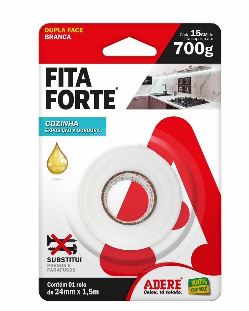 Fita Dupla Face Adere 24mmx1,5m Áreas Gordurosas