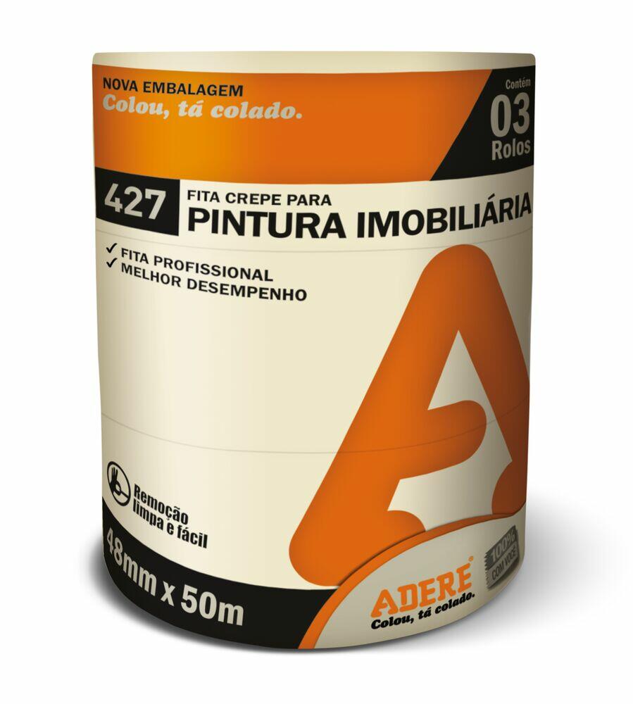 Fita Crepe Adere 427 Pintura Imobiliária 48x50cm Branca