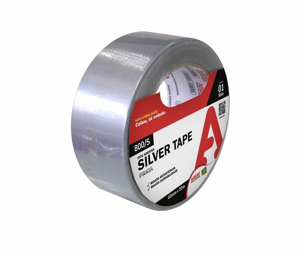Fita Silver Tape Adere 45mmx25cm Prata