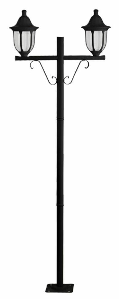 Poste de Luz para Jardim Dital Linha Moderna 2 Lâmpadas Preto