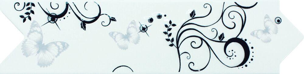 Faixa Decorativa Ilhabella 8x30 Branco/Preto Fosco GS 580