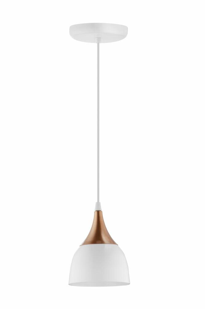 Pendente 1 Lâmpada Linha Evidence E27 Branco/Cobre Vitralux