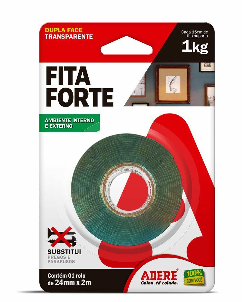 Fita Dupla Face Adere 24mmx2m Transparente