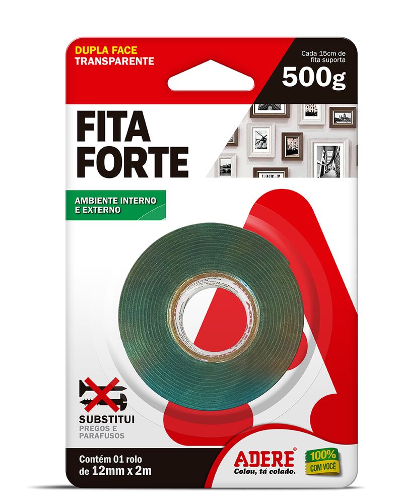 Fita Dupla Face Adere 12mmx2m Transparente