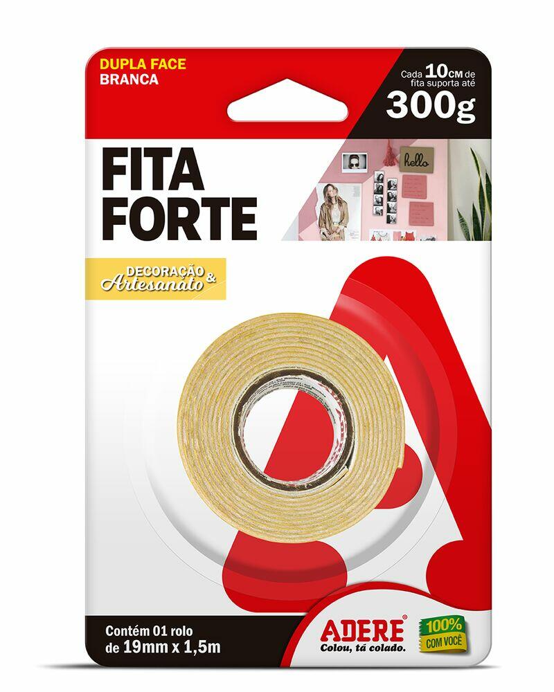 Fita Dupla Face Adere 19mmx1,5m Bege
