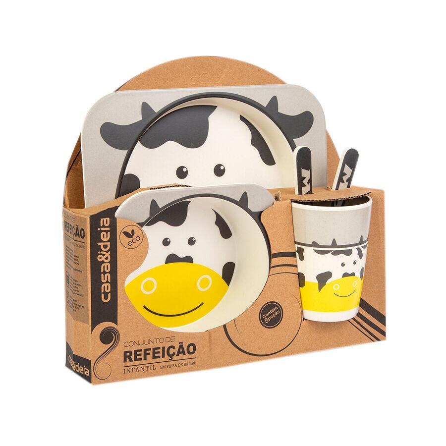 Conjunto de Refeição Infantil Vaca 5 Peças Casa&Ideia