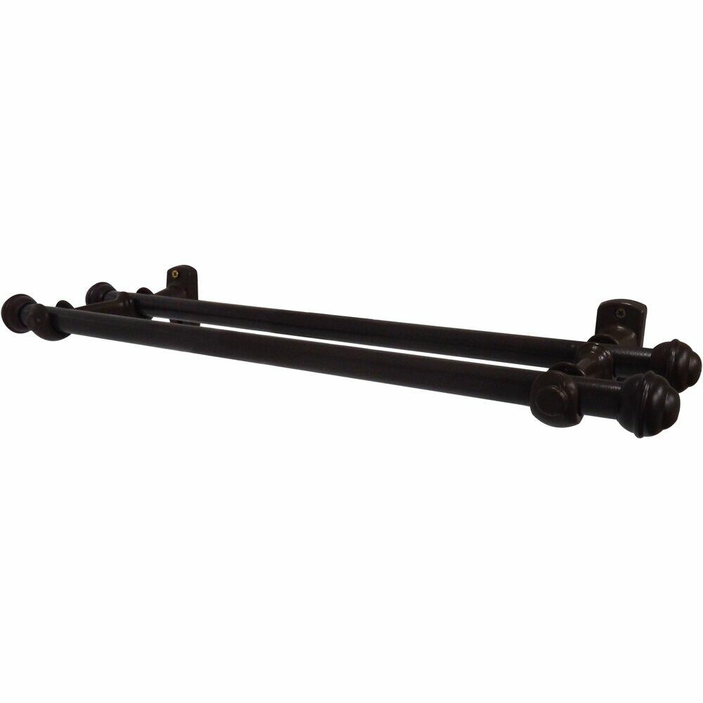 Kit Varão para Cortina Bella Arte Slim Duplo 2mx19mm Imbuia