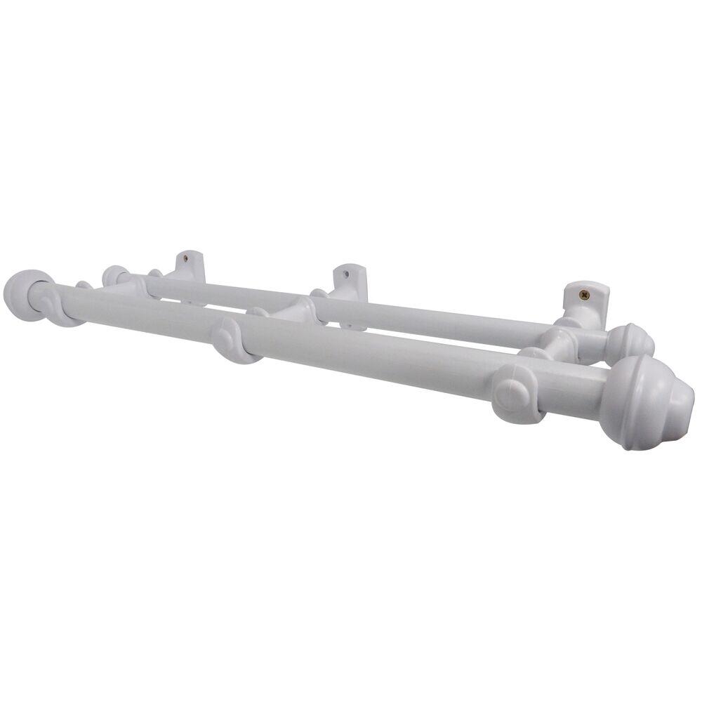 Kit Varão para Cortina Slim 2,5mx19mm Branco Fosco Bella Arte