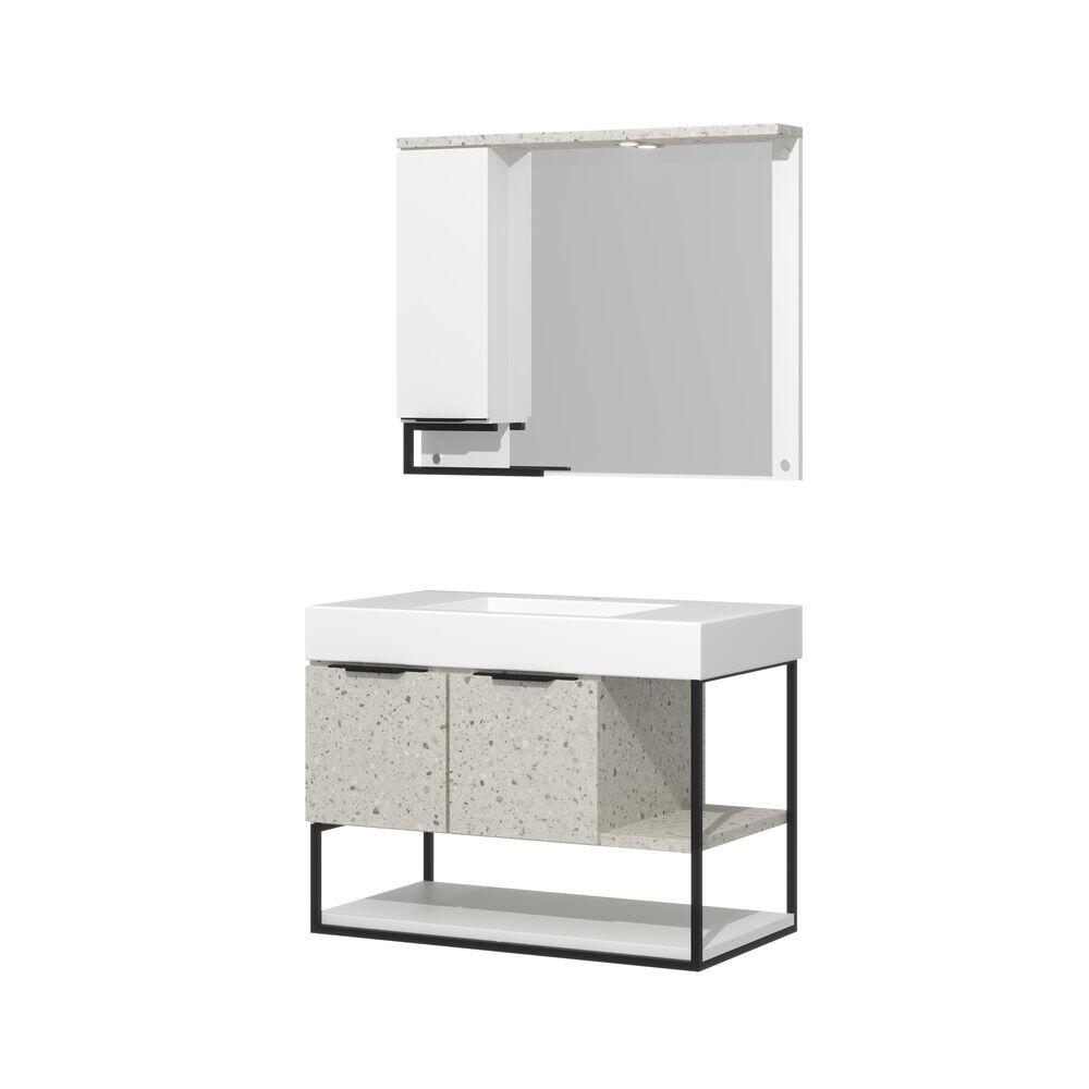 Gabinete para Banheiro Suspenso com Espelheira Chicago Cosmos 60x80cm C-Linea