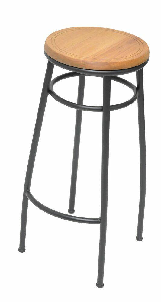 Banco de Madeira Viracopos 75cm Preto Metalnew