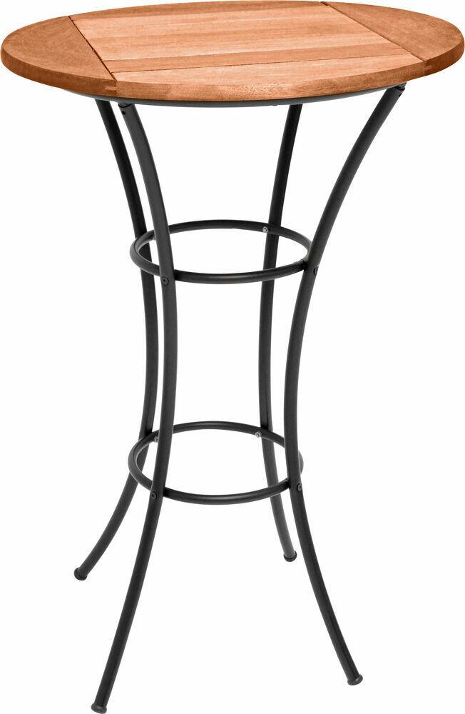 Mesa de Madeira Bistrô Viracopos 104x70cm Preta Metalnew