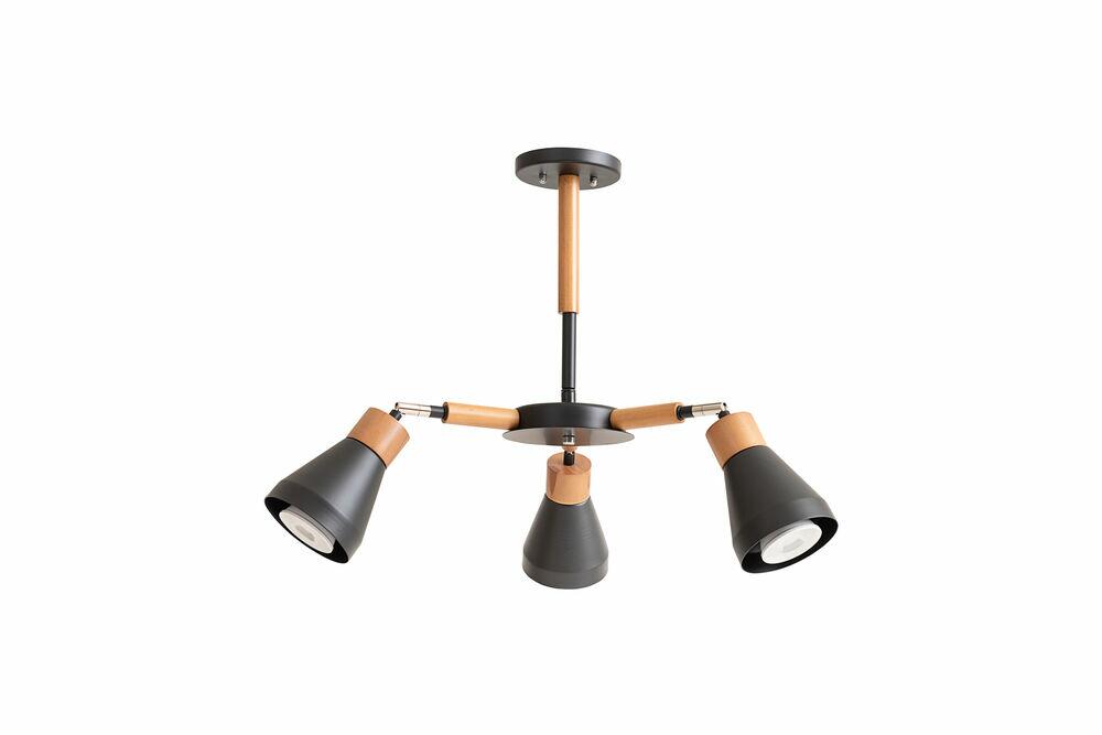 Lustre Madelustre 3 Lâmpadas Bruna Castanho/Preto E27