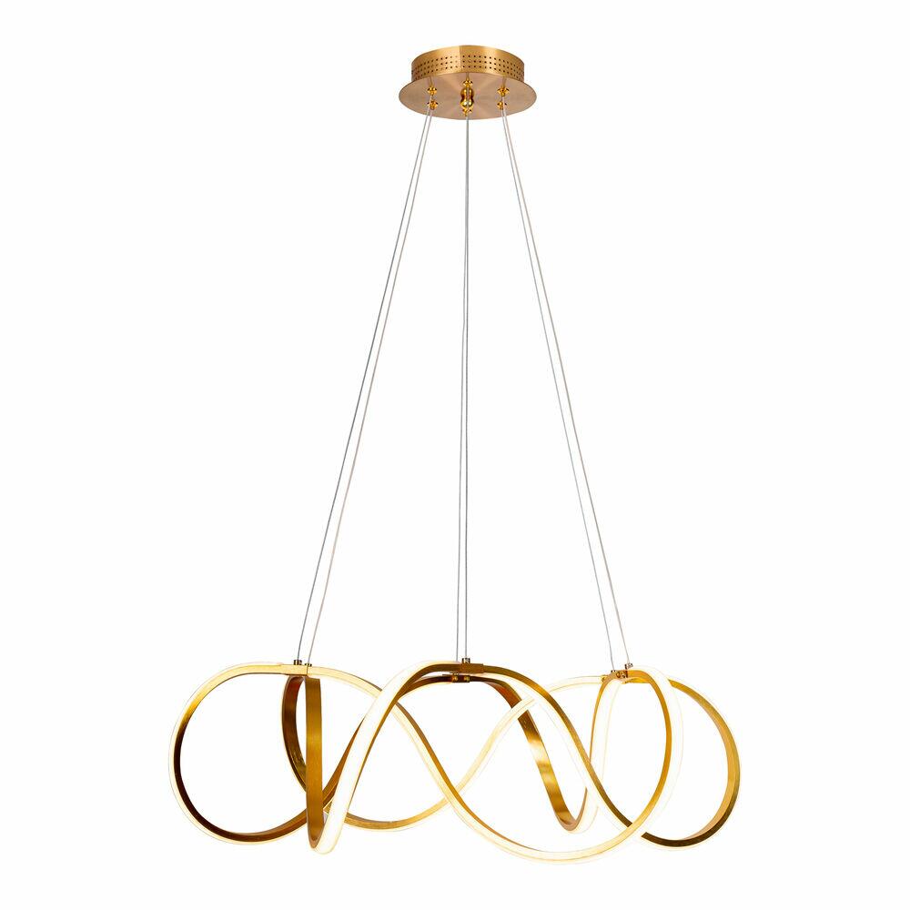Pendente Space Countor 50W 3000K Branco/Dourado Luz Amarela Bronzearte