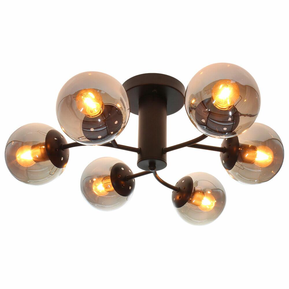 Pendente Taschibra 6 Lâmpadas Neutrons E27 Preto