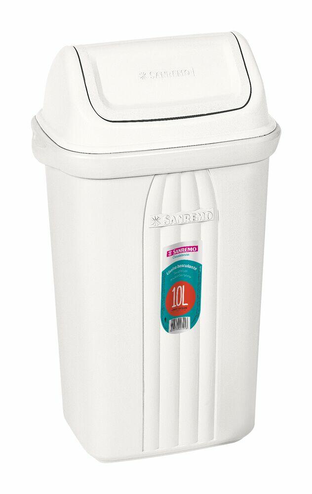 Lixeira de Plástico Basculante Sanremo 10L Branca
