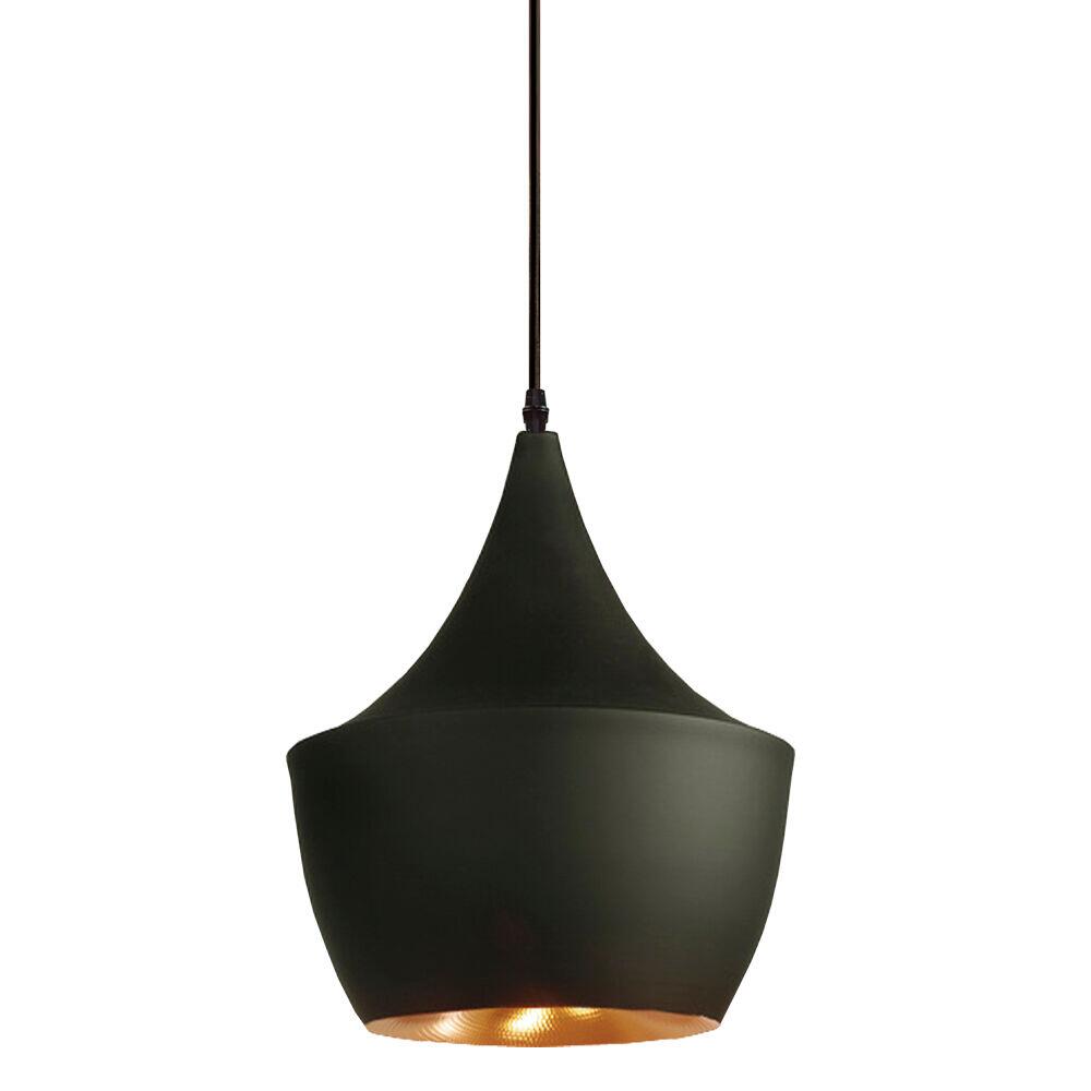 Pendente 1 Lâmpada Taschibra TD 901 E27 Preto/Dourado