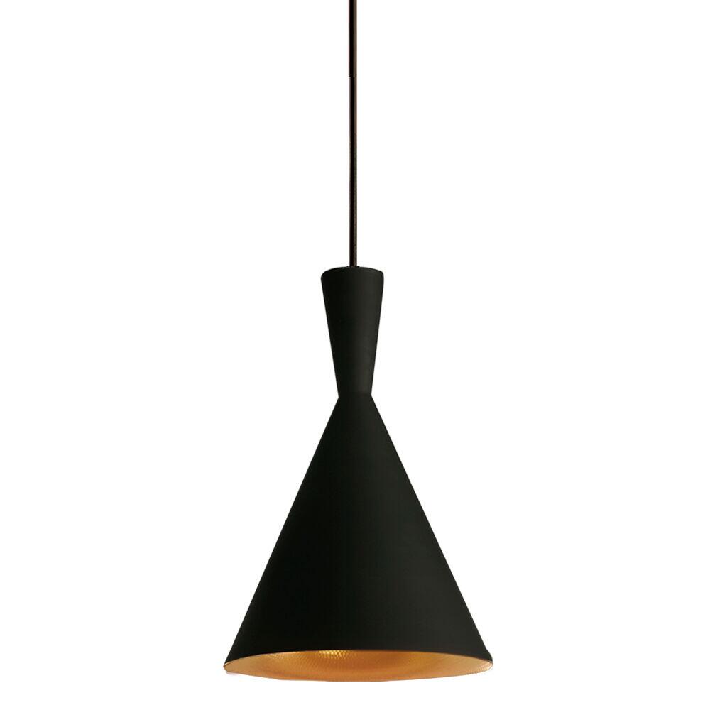 Pendente 1 Lâmpada Taschibra TD 902 E27 Preto/Dourado