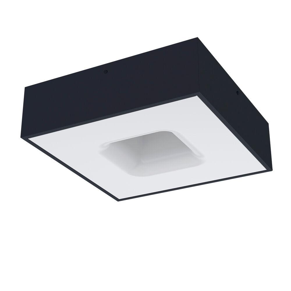 Plafon LED Quadrado Waffle 40W 6500K Preto Luz Branca Taschibra