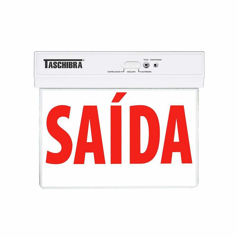 Placa Sinalizadora de Saída Taschibra LED Seleto Branca