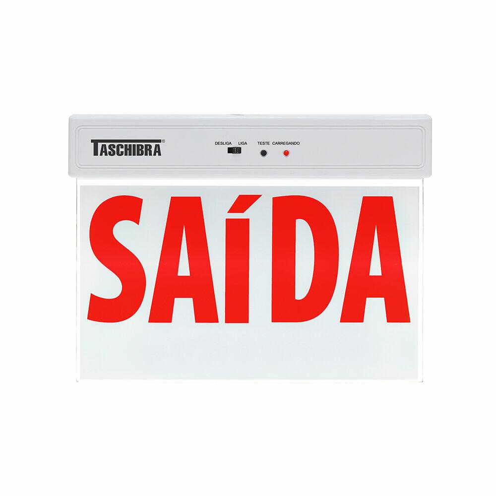 Placa Sinalizadora de Saída Taschibra Face Única Vermelha