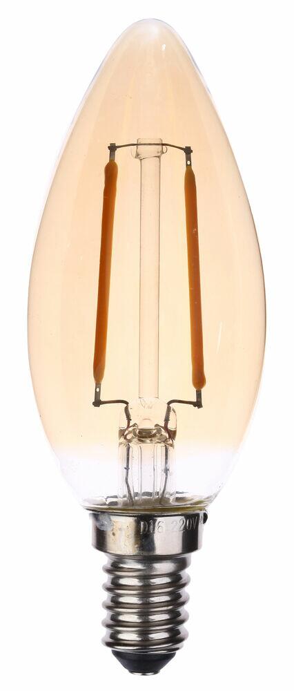 Lâmpada LED Filamento Bronzearte 2W E27 Vela 2200K Ambar