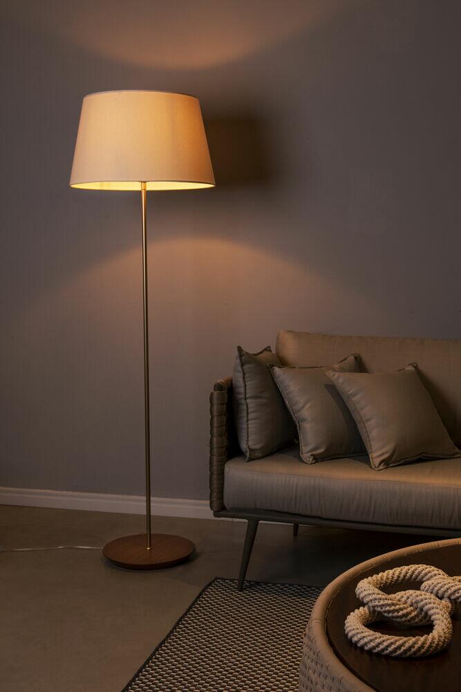 Luminária de Coluna Madelustre Diam Slim 50cm 1 Lâmpada E27 Castanho