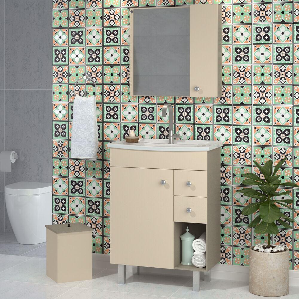 Kit Gabinete para Banheiro MDF/MDP Fiore 60cm C-Linea