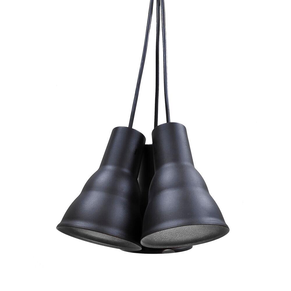 Pendente 3 Lâmpadas Taschibra Konic E27 Preto