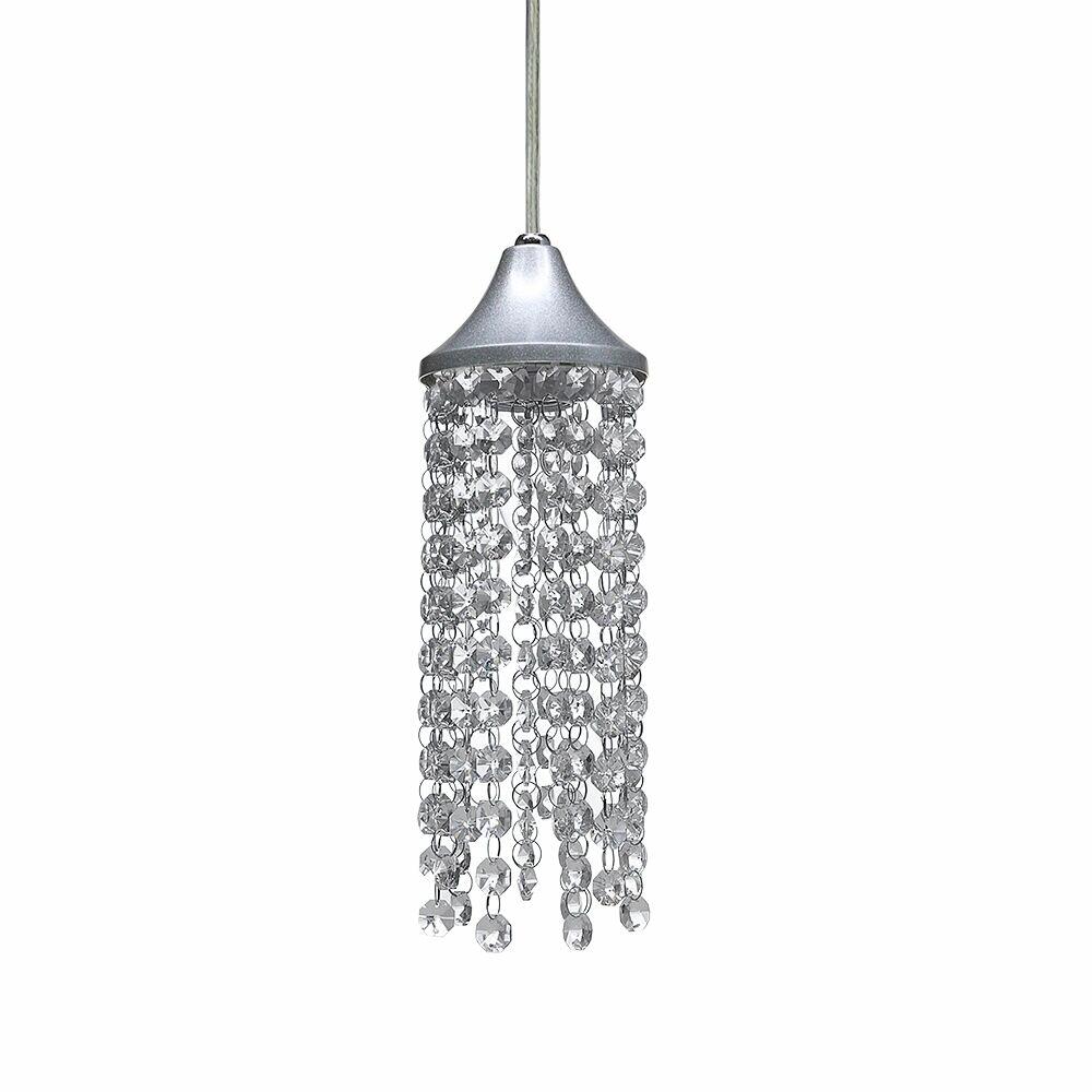 Pendente Cristal  1 Lâmpada Valência E27 Prata Taschibra