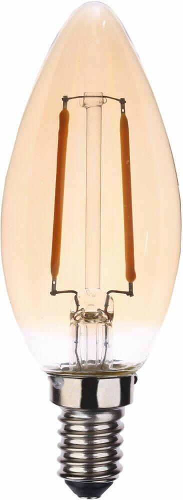 Lâmpada LED Filamento Bronzearte 2W Vela 2200K E14 Âmbar
