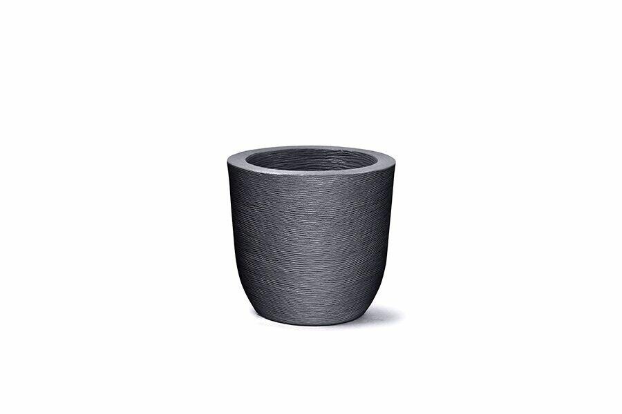 Vaso Plástico Grafiato Redondo 40cm Preto Nutriplan