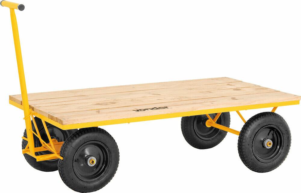 Carrinho Plataforma Vonder 600kg Madeira Amarelo
