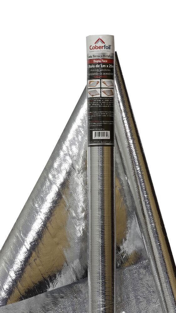 Manta de Polietileno Térmica 8x25mx15mm F2 Branca/Metal Coberfoil