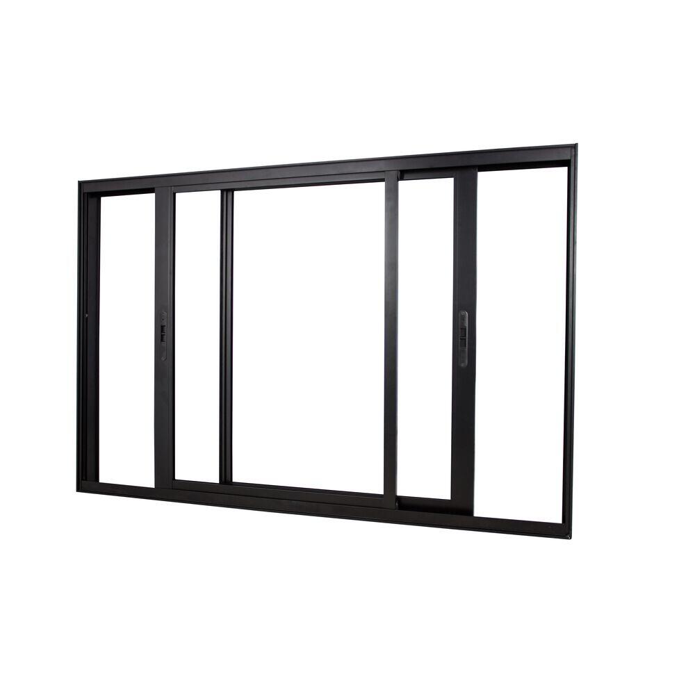Janela de Correr Alumínio CRV 100x150cm 2 Folhas Black Nobre Preta