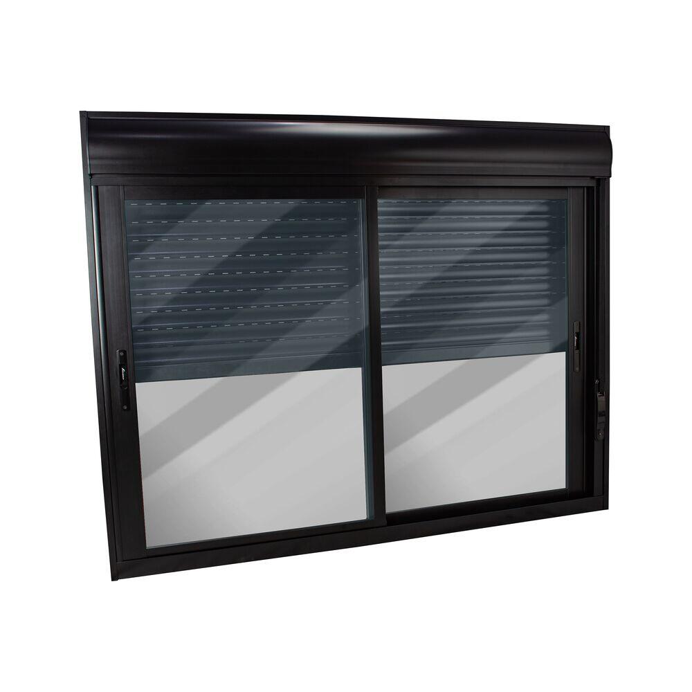 Janela Veneziana Integrada CRV 150x120cm 2 Folhas Black Nobre Preta