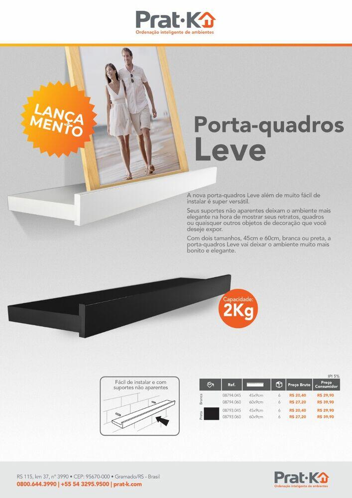 Prateleira Prat-K Decorare 1,5x9x60cm Preto
