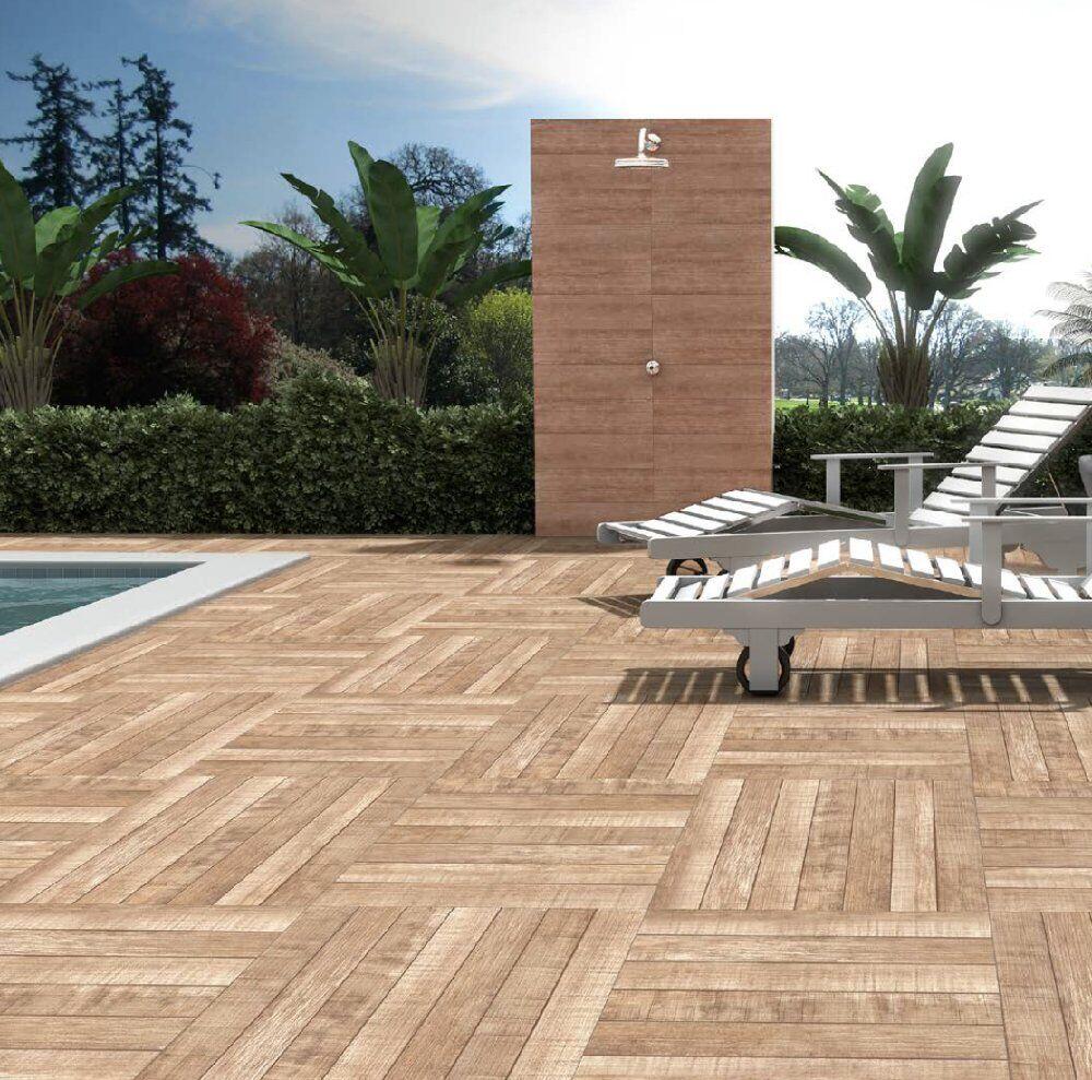 Piso Cerâmico Madri Triunfo 62x62 Bold Esmaltado Marrom Ilhabella
