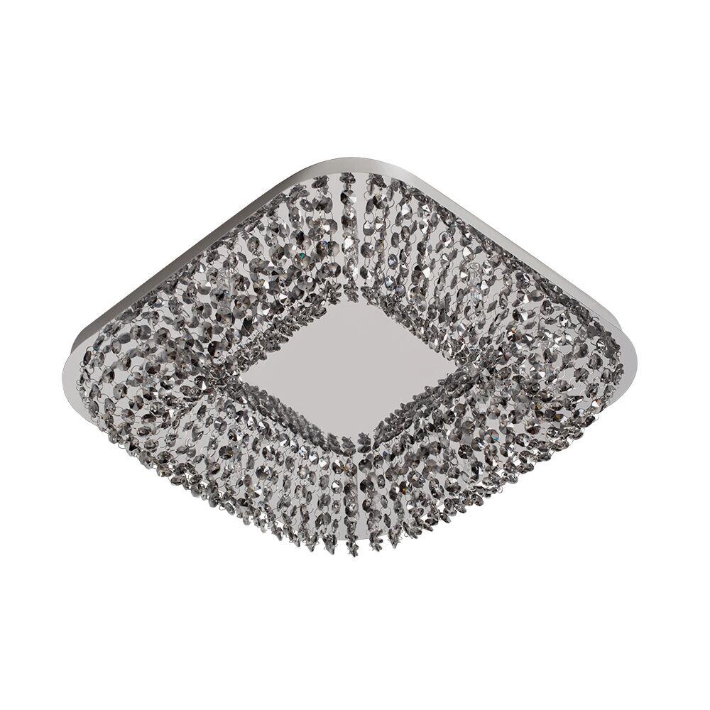 Plafon de Cristal Bronzearte 8 Lâmpadas Stadium G9 Fumê