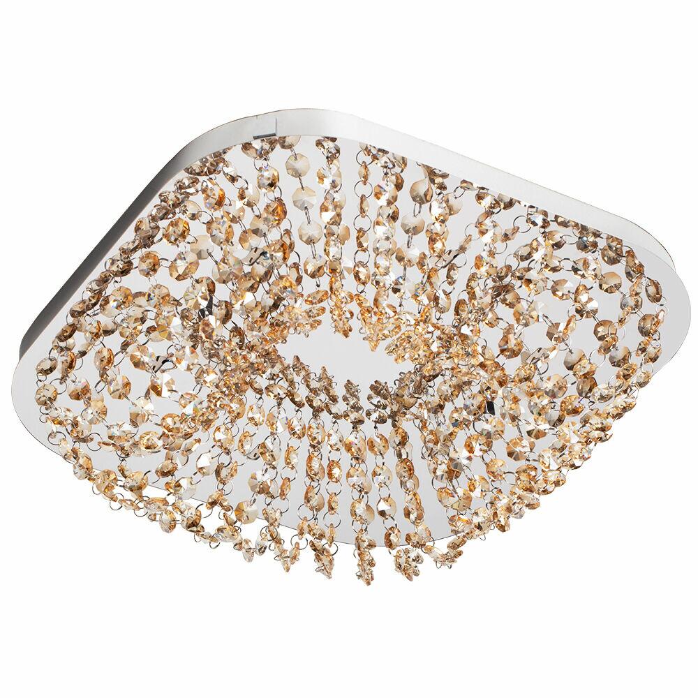 Plafon de Cristal Bronzearte 8 Lâmpadas Stadium G9 Âmbar