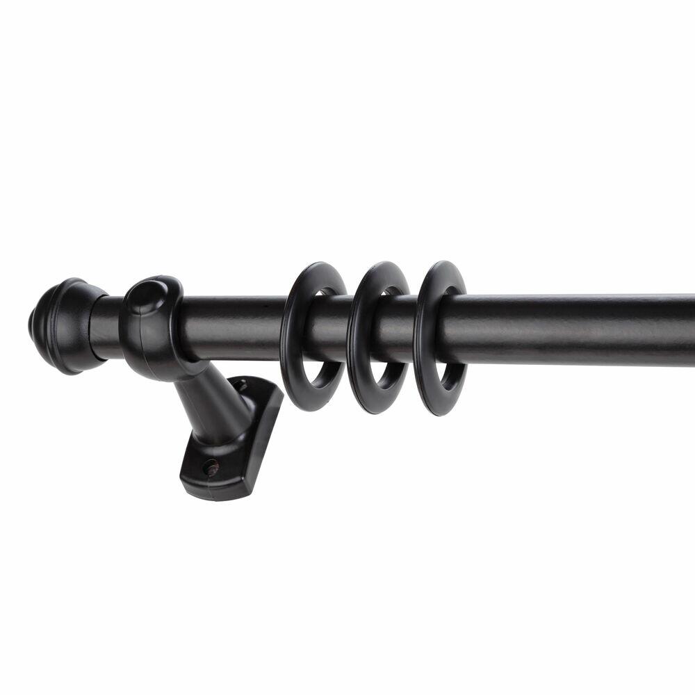 Kit Varão para Cortina Bella Arte Slim 2,5mx19mm Preto Fosco
