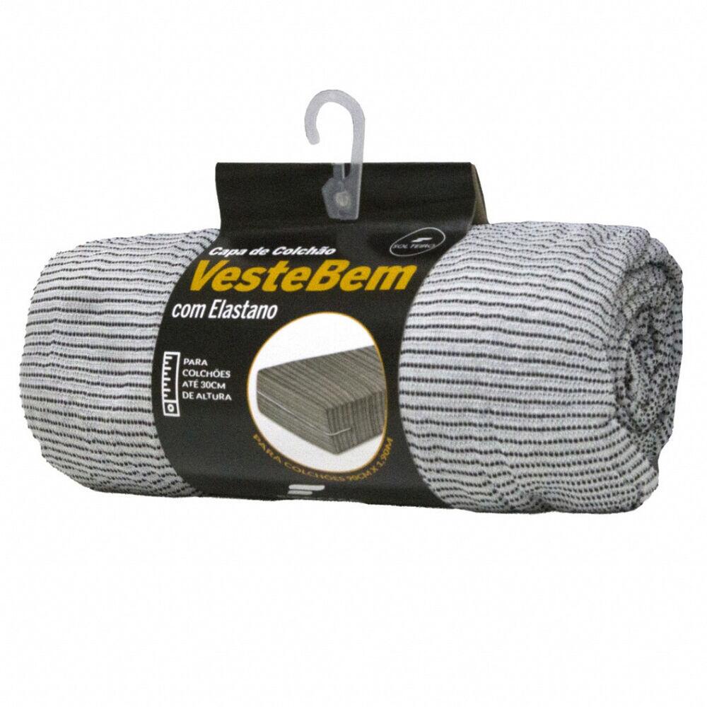 Capa para Colchão Solteiro 90x190cm com Elastano Cinza Mesclado Fibrasca