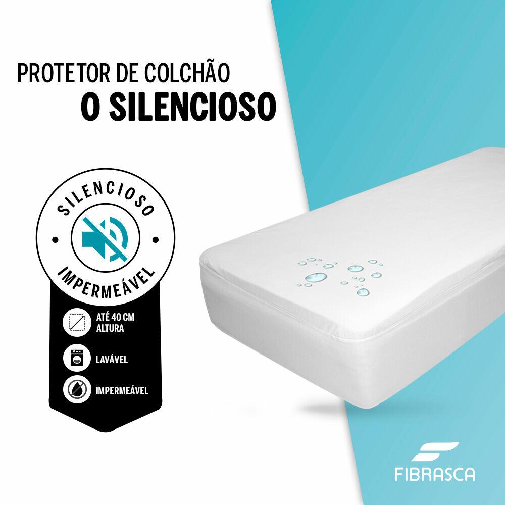 Protetor de Colchão O Silencioso Fibrasca Casal 140x90cm Branco Impermeável