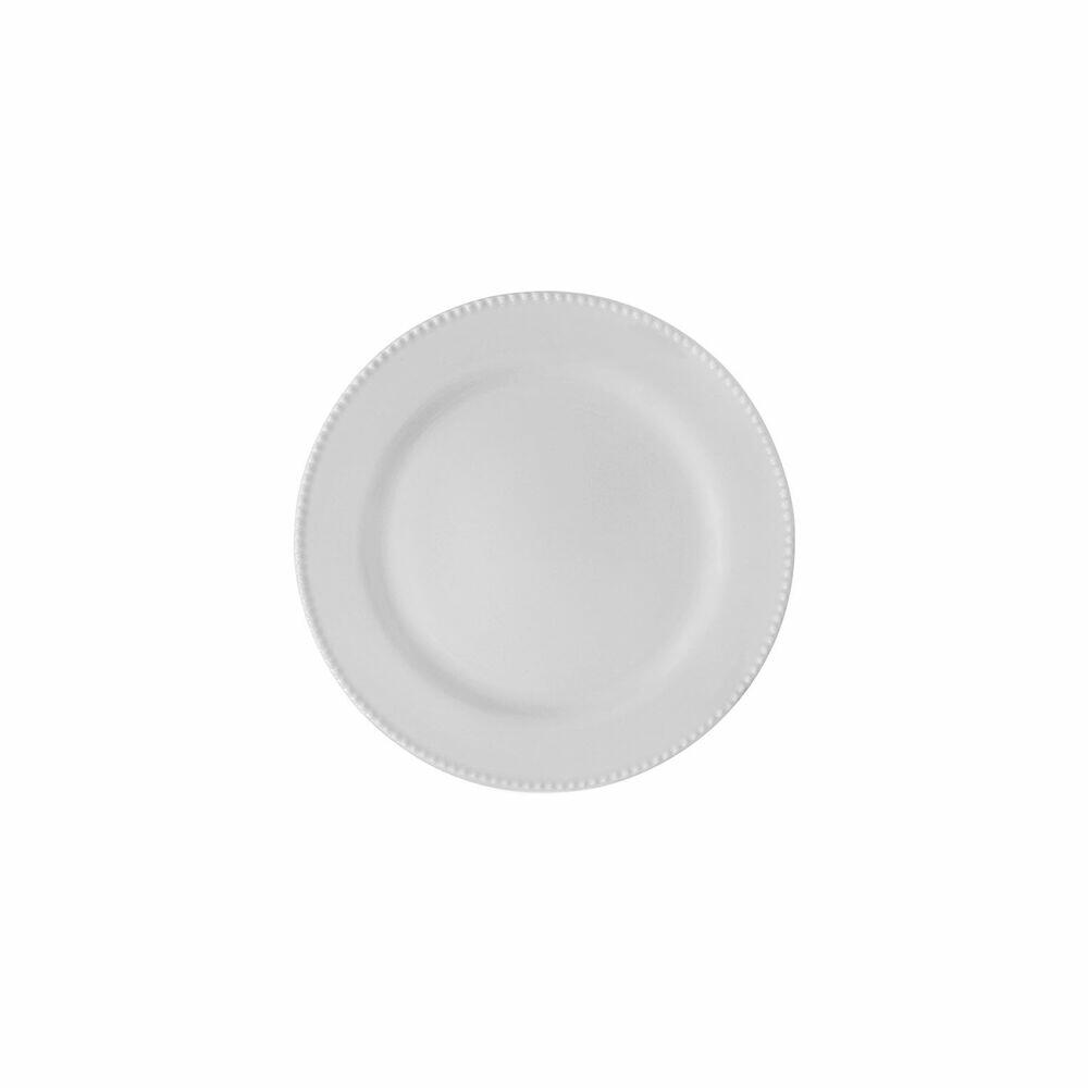 Prato de Sobremesa Yoi Perla Corona 20cm Branco Cerâmica